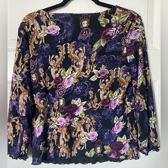 Y2k purple rose whimsigoth top - Picture 2 of 5